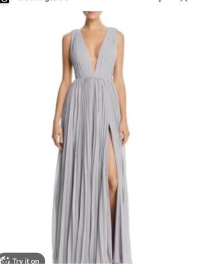 Fame and Partners "Allegra" Pleated Georgette Maxi Dress Free People Collab